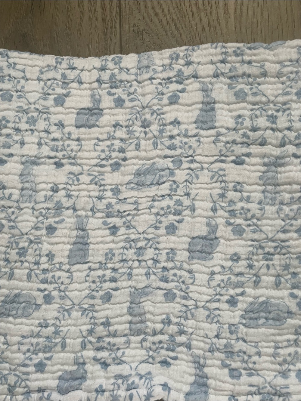 Soft Blue and White Baby Muslin Burp Cloths - Set of 2